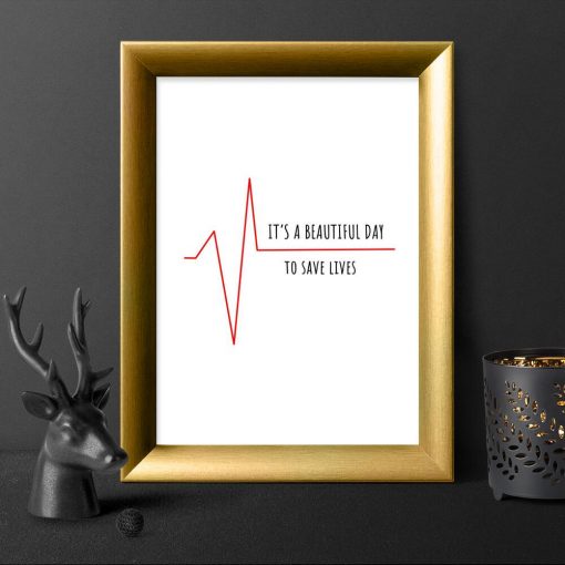 Plakat z linią życia i napisem: to piekny dzień na ratowanie życia