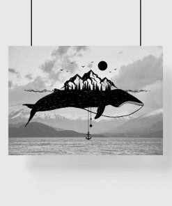 Plakat z motywem wieloryba do sypialni