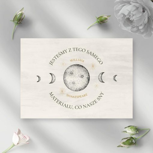 Plakat z sentencją i księżycem do przedpokoju