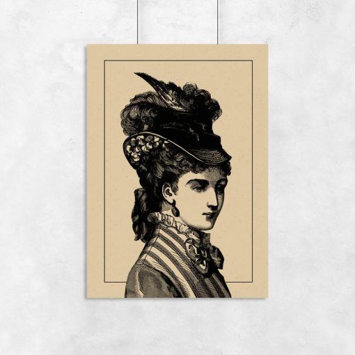 Plakat kobieta z epoki - rycina