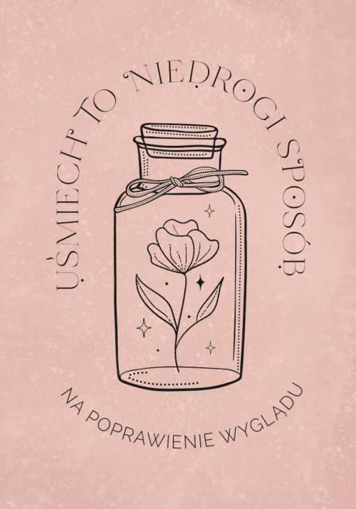 Plakat różowy z maksymą do oprawienia w ramę