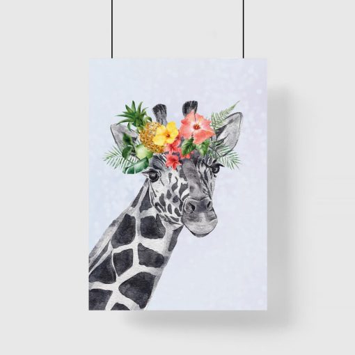Plakat z motywem żyrafy