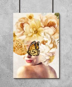 Plakat z motylem i kobietą