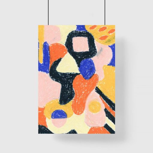 Kolorowy plakat z abstrakcyjnymi formami
