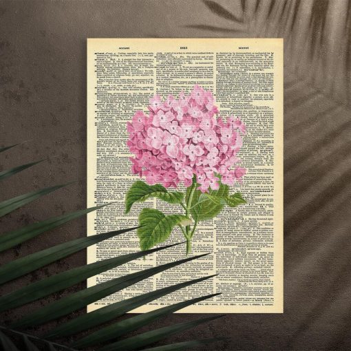 Plakat z kartką i kwiatem