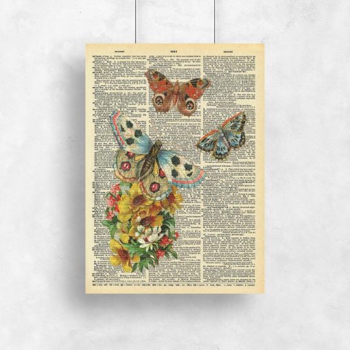 Plakat trzy motyle