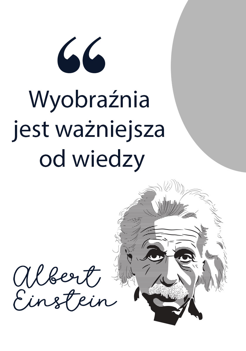 Fordampe hierarki ondsindet Plakat z życiowym motto - Albert Einstein - Plakaty, naklejki, szablony -  Ornamentyka