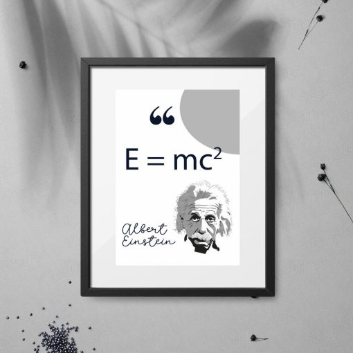 Plakat z prawem Einsteina do nauki fizyki