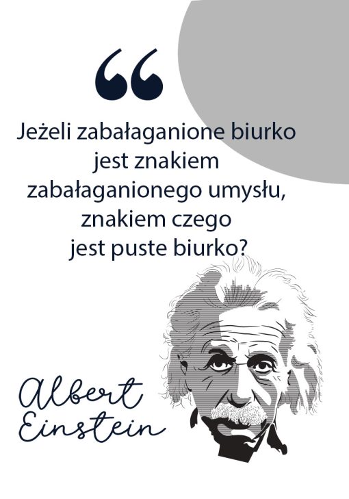 Plakat z retorycznym pytaniem Einsteina