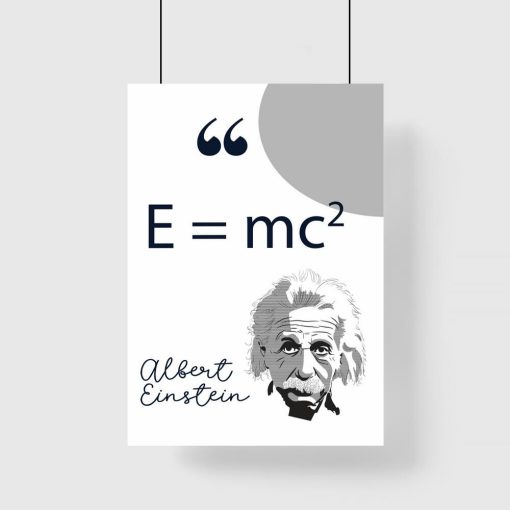 Plakat z wzorem fizycznym E=mc2 do dekoracji szkoły