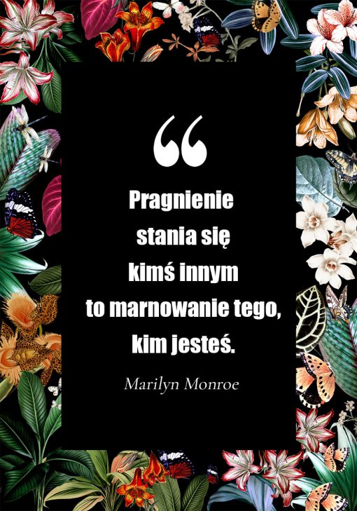 Plakat ze słowami M. Monroe