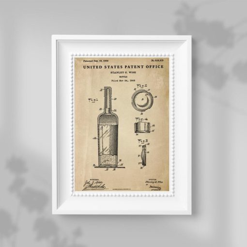 Plakat z patentem - butelka szklana