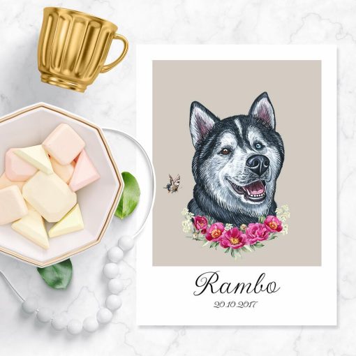 Plakat z psem Rambo