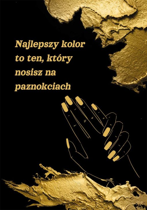 Plakat złoty do salonu manicure